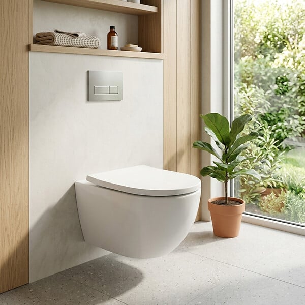SWISS AQUA TECHNOLOGIES - Vortex WC sans bride avec abattant SoftClose et fixations invisibles, blanc (SATFUS010RTORP) - large