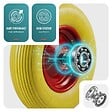 VOUNOT - Lot de 2 Roue increvable 4.80/4.00-8 en PU pour brouette diable alesage 20mm 392x92 mm Jaune - vignette