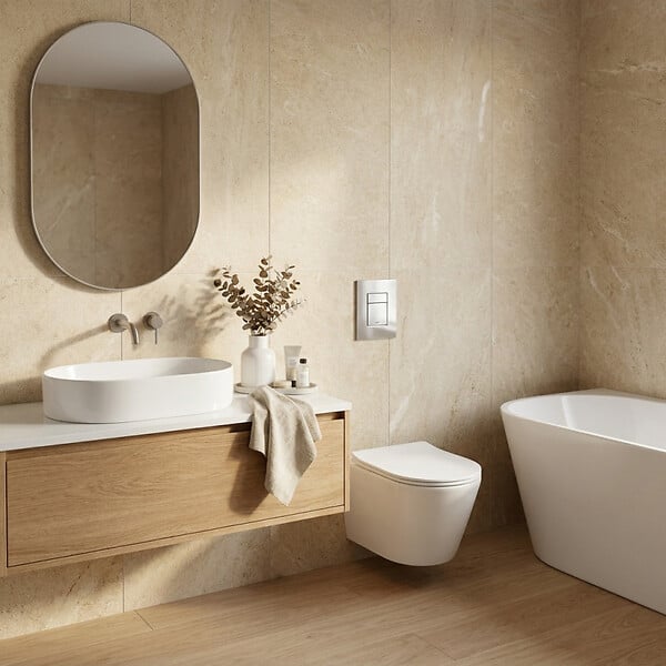 GROHE - Pack WC bâti-support Rapid SL + WC SAT sans bride + abattant SoftClose + plaque chrome (RSLCETOR1) - large