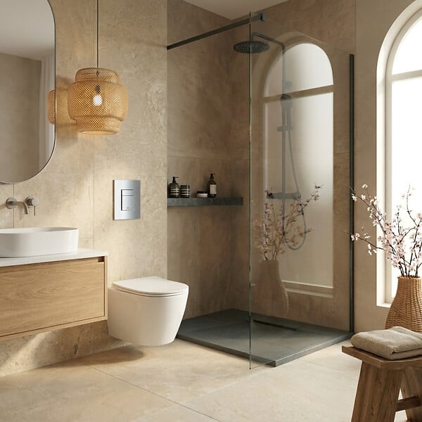 GROHE - Pack WC bâti-support Rapid SL + WC SAT sans bride + abattant SoftClose + plaque chrome (RSLCETOR1) - large