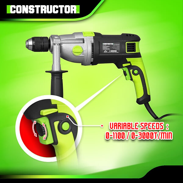 CONSTRUCTOR - Perceuse à  percussion 1050W mandrin auto. 13mm - large