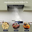 CIARRA - Hotte Tiroir 60cm 606m3/h tactile Recyclage ou Evacuation CD6909AB - vignette