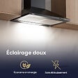 CIARRA - Hotte Aspirante hotte murale 60cm 370m³/h Recyclage & Évacuation Noir 201K60 - vignette