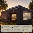 TECTAKE - Pavillon pliable Viola 3 x 6 m, aluminium, 6 panneaux latéraux noir - vignette