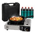 INTEC - Réchaud à Gaz Portable 1Feu 2200W + 4 Cartouches gaz Butane Idéal Réchaud Camping, Van Cuisine Extérieure INTEC - vignette