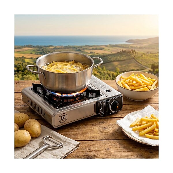 INTEC - Réchaud à Gaz Portable 1Feu 2200W Allumage Facile Piezo Cartouche gaz Butane Idéal Réchaud Camping, Van Cuisine Extérieure INTEC - large