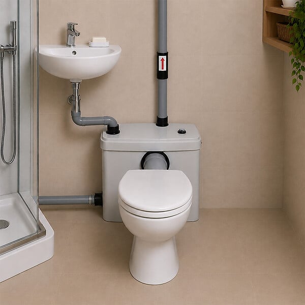 GT MARKET - Broyeur sanitaire WC, pompe de relevage 600 watts - large