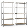 VOUNOT - Lot de 2 etageres de rangement charge lourde robuste 5 niveaux 180x90x40cm - vignette