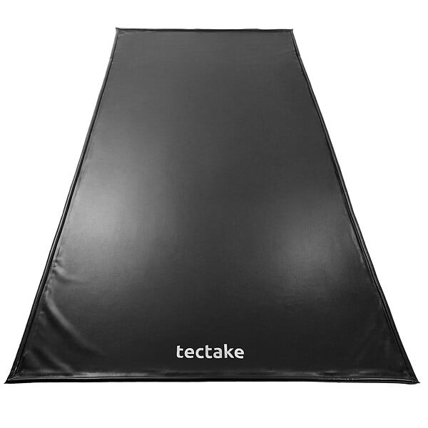 TECTAKE - Tapis de sol garage antidérapant en caoutchouc imperméable noir avec raclette 5x2 4 m facile à nettoyer - large