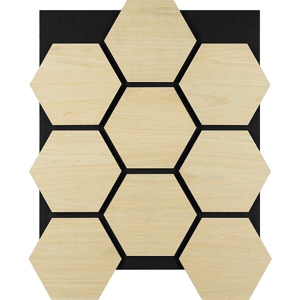 TECTAKE - Lot 6 panneaux acoustiques en mdf en placage bois chêne clair 76 x 62 cm découpables - large