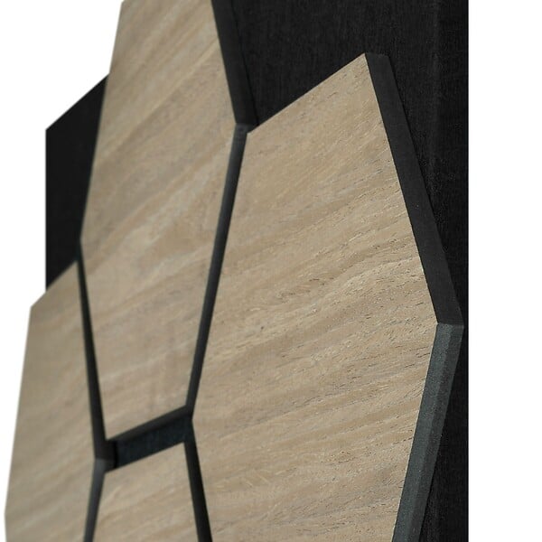 TECTAKE - Lot de 6 panneaux acoustiques en mdf avec placage en bois véritable chêne foncé 76 x 62 x 1,8 cm absorption acoustique efficace - large