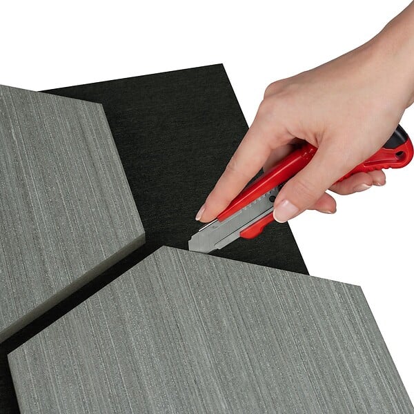 TECTAKE - Lot 6 panneaux acoustiques aspect bois en mdf placage bois véritable chêne gris clair 76 x 62 x 1,8 cm - large