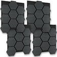 TECTAKE - Lot 4 panneaux acoustiques mdf en feutre nid abeilles absorption bois chêne noir 60x60 cm - vignette