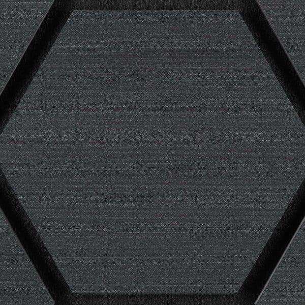 TECTAKE - Lot 4 panneaux acoustiques mdf en feutre nid abeilles absorption bois chêne noir 60x60 cm - large