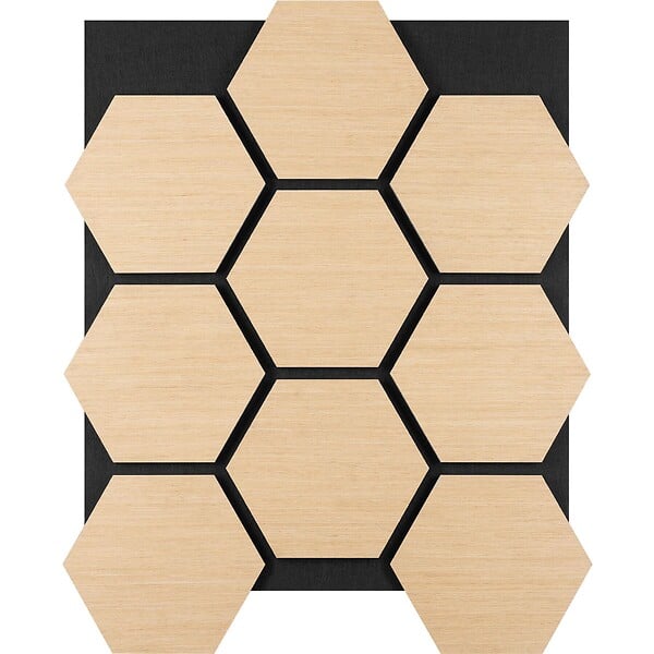 TECTAKE - Lot 6 panneaux acoustiques muraux en mdf avec placage en bois marron chêne 76x62x1cm - large