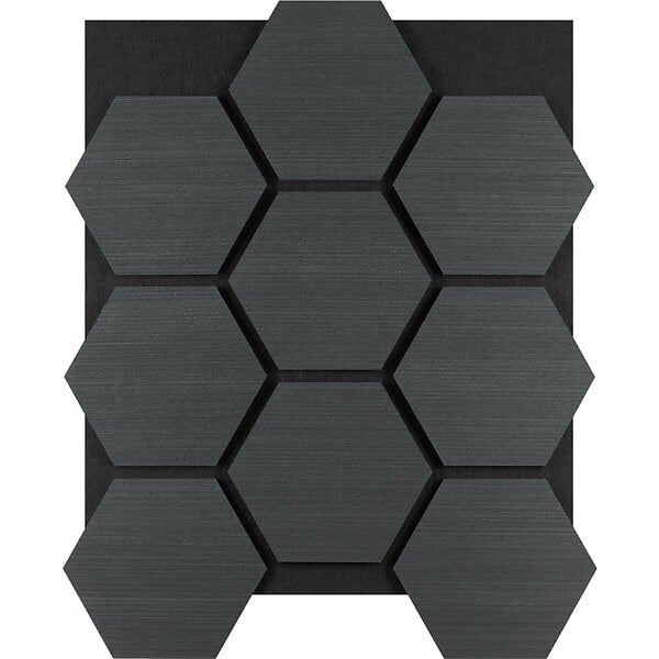 TECTAKE - Lot 6 panneaux acoustiques en mdf chêne noir absorption en feutre nid dabeille - large