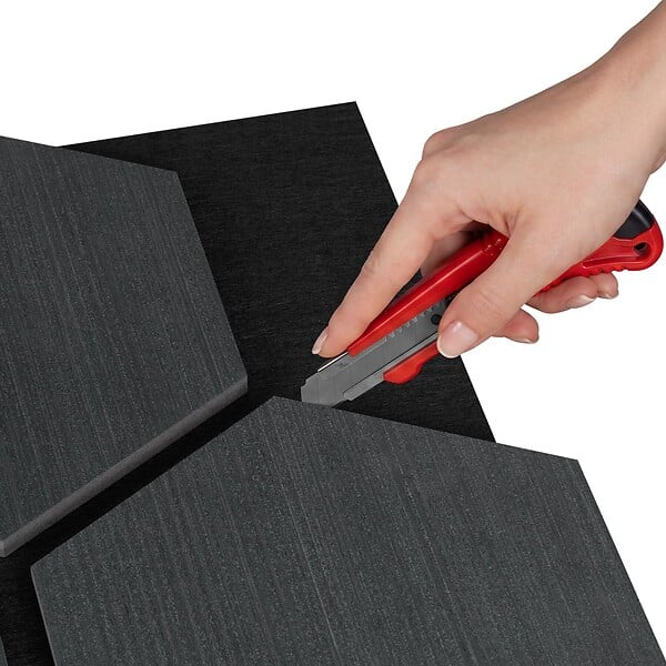 TECTAKE - Lot 6 panneaux acoustiques en mdf chêne noir absorption en feutre nid dabeille - large