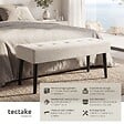 TECTAKE - banc rembourré motif matelassé en velours taupe pieds acier stable 95x38x45 cm - vignette
