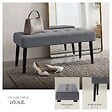 TECTAKE - banc rembourré en velours gris motif matelassé 95x38x45 cm charge 220 kg robustesse confort assise - vignette
