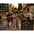 INTEC - Barbecue à charbon de bois Céramique Kamado Rouge 2 zones de cuisson Grill & Fumoir Ø56cm - Barbecue mobile + 2 tablettes INTEC - vignette