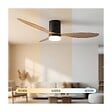 JOCCA - Ventilateur de Plafond lumière LED 40W Noir Silencieux 3Pales Effet bois 6Vitesses Télécommande Mode Été Hiver Minuterie Jocca - vignette