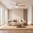 JOCCA - Ventilateur de Plafond lumière LED Blanc 40W Silencieux 3Pales Effet bois 6Vitesses Télécommande Mode Été Hiver Minuterie Jocca - vignette
