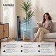 TECTAKE - Ventilateur colonne silencieux 3 modes 3 vitesses fonction oscillation 90° gris anthracite 32 x 93 cm - vignette