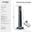 TECTAKE - Ventilateur colonne silencieux 3 modes 3 vitesses fonction oscillation 90° gris anthracite 32 x 93 cm - vignette