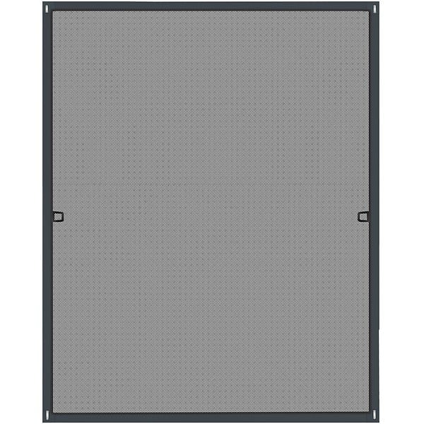 TECTAKE - Moustiquaire avec cadre en aluminium pour fenêtres gris anthracite - large