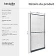 TECTAKE - Moustiquaire avec cadre en aluminium pour portes, 210 x 95 cm gris anthracite - vignette
