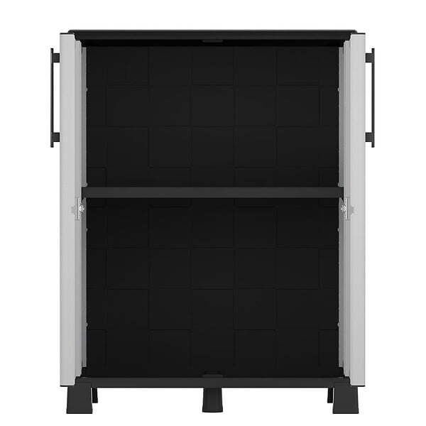 ARTPLAST - Armoire de rangement 2 portes Gris 68x37x90cm - Meuble de rangement Garage Maison Terrasse - large