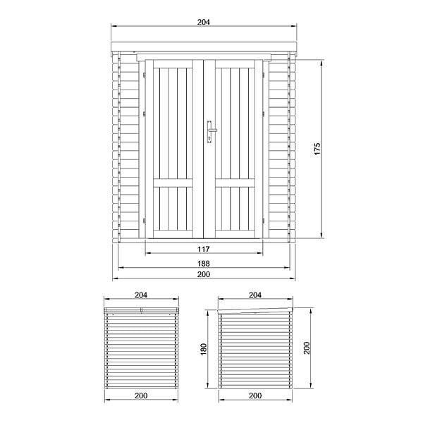 TIMBELA - Abri de Jardin en Bois 3,53 m² TIMBELA M309F1 - large