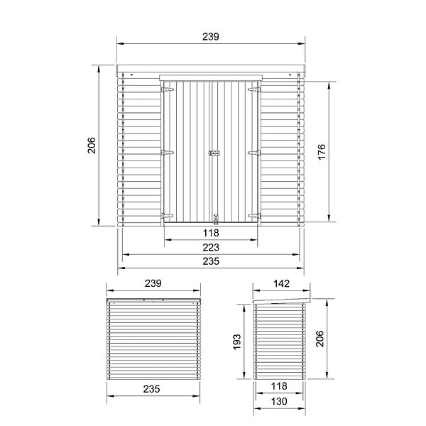 TIMBELA - Abri de Jardin en Bois 2,63 m² TIMBELA M310C1+M310G - large