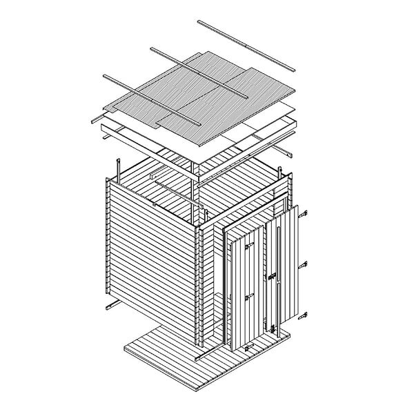 TIMBELA - Abri de Jardin en Bois 3,53 m² TIMBELA M309C1+M309G - large