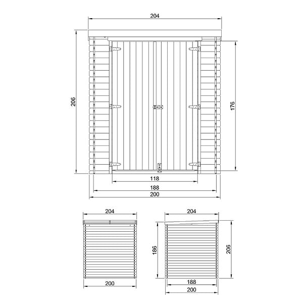 TIMBELA - Abri de Jardin en Bois 3,53 m² TIMBELA M309C1+M309G - large