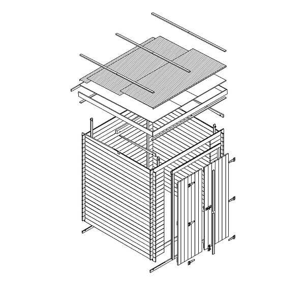 TIMBELA - Abri de Jardin en Bois 3,53 m² TIMBELA M309C1 - large