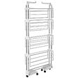 TECTAKE - Séchoir à linge tour pliable 4 étages en métal blanc gris chrome roulettes 125x63x179 cm - vignette
