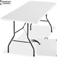 TECTAKE - Table de camping pliable résistante aux intempéries blanche avec poignée de transport 180 x 70 x 74 cm - vignette