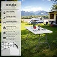 TECTAKE - Table de camping pliable résistante aux intempéries blanche avec poignée de transport 180 x 70 x 74 cm - vignette