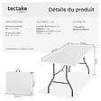TECTAKE - Table de camping pliable résistante aux intempéries blanche avec poignée de transport 180 x 70 x 74 cm - vignette