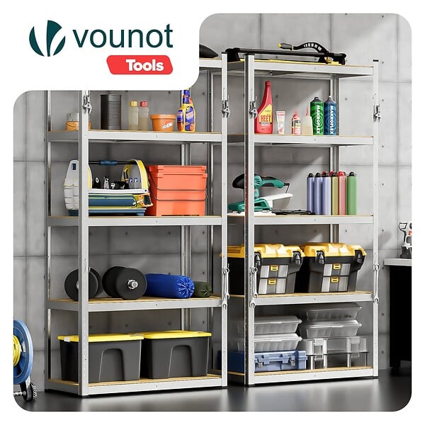 VOUNOT - Etagères de rangement charge lourde robuste à 5 niveaux 90x40x180cm - large
