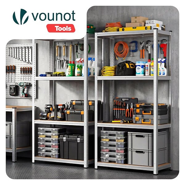 VOUNOT - Etagères de rangement charge lourde robuste à 4 niveaux 80x40x160cm - large