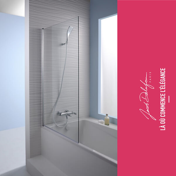 JACOB DELAFON - Pare-bain Struktura 1 volet pivotant chrome - large