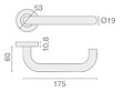 HERACLES - Béquille double XL sur rosace JADE bec de cane spécial PMR inox 1294 - HERACLES - B-INOX-02XL - vignette