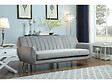 HABITAT ET JARDIN - Canapé fixe en velours "Evans" - 195 x 84 x 82 cm - 3 places - Gris - vignette