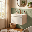 NATUREL - Meuble de salle de bain suspendu 60 x 48 cm avec vasque, blanc brillant, Verona (VERONA60WH) - vignette