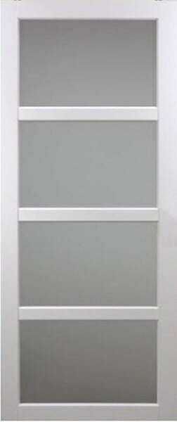 GD MENUISERIES - Porte Coulissante Tana blanc Vitrée H204 x L73 cm, serrure condamnation - large