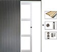 GD MENUISERIES - Porte Coulissante Kenya Blanc Vitrage transparent H204 x L83 cm, Galandage, kit finition - vignette
