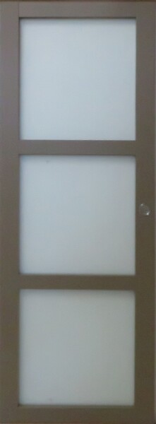 GD MENUISERIES - Porte Coulissante Gris Taupe RAL 7006 Vitrée H204 x L83 cm, serrure condamnation - large