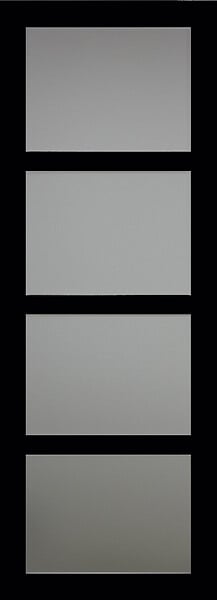 GD MENUISERIES - Porte Coulissante Telia Noir Vitrée H204 x L73 cm, serrure condamnation - large